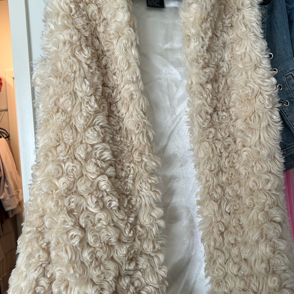 Live a Little Cream  Faux Fur Vest